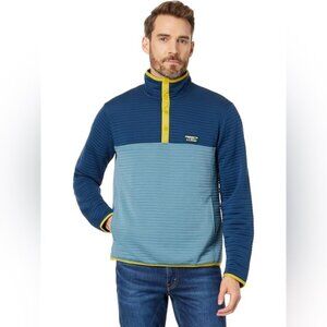 NWT L.L. Bean AirLight Knit Pullover Snap Fleece - Men’s L - Blue Colorblock